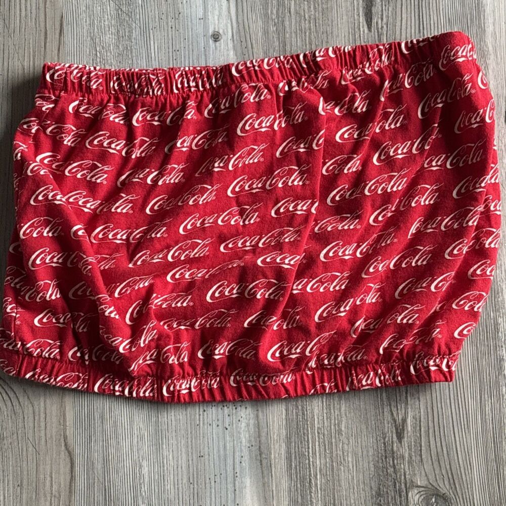 American Eagle/Coca-Cola Red & White Women's Tube Top Elasticated Top/Bottom Med